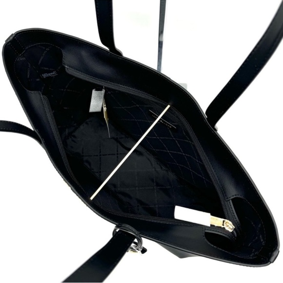 Michael Kors Medium Jet Set Travel Zip Tote Bag & Trifold Wallet Black/Gold - Picture 7 of 13